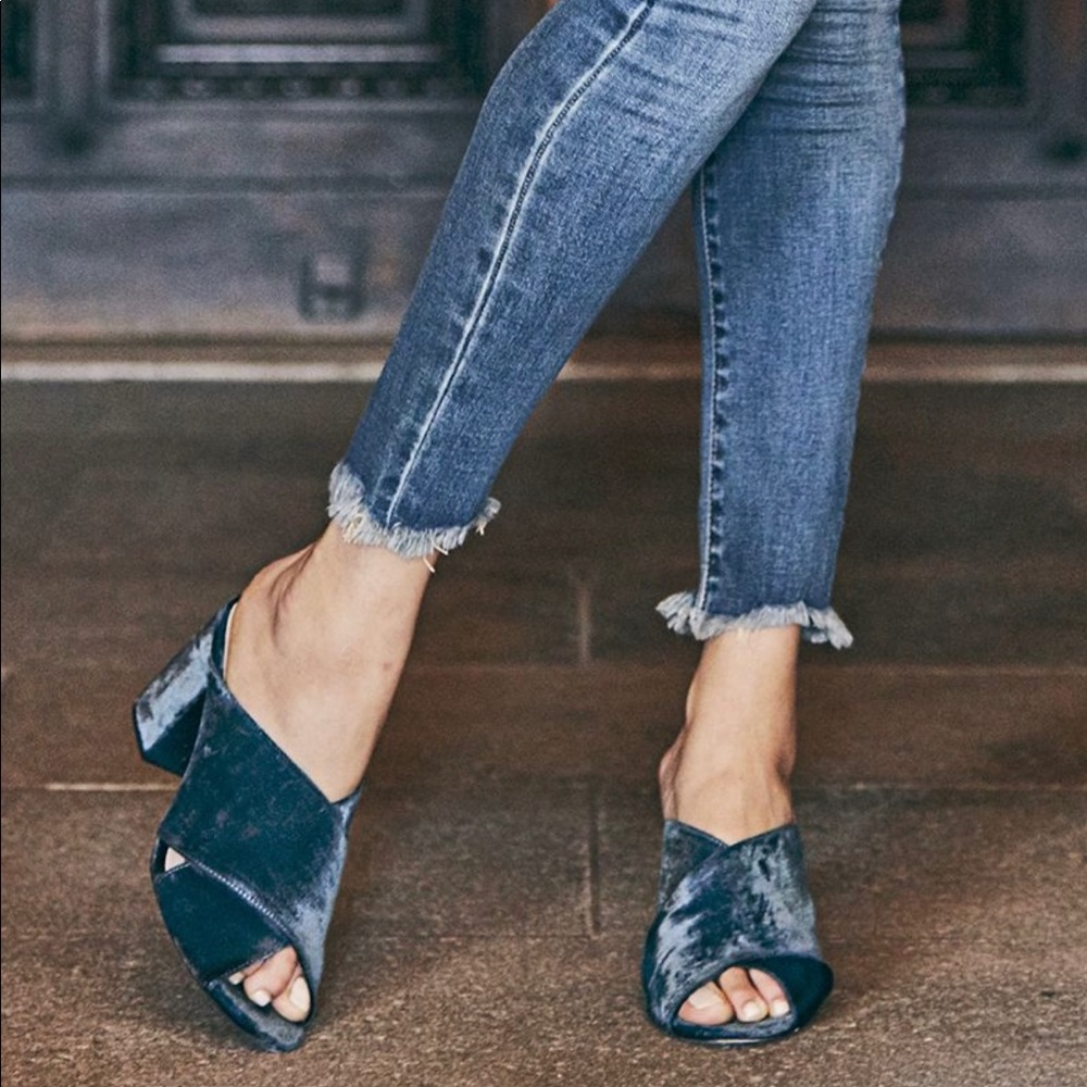 Sole Society blue velvet heels